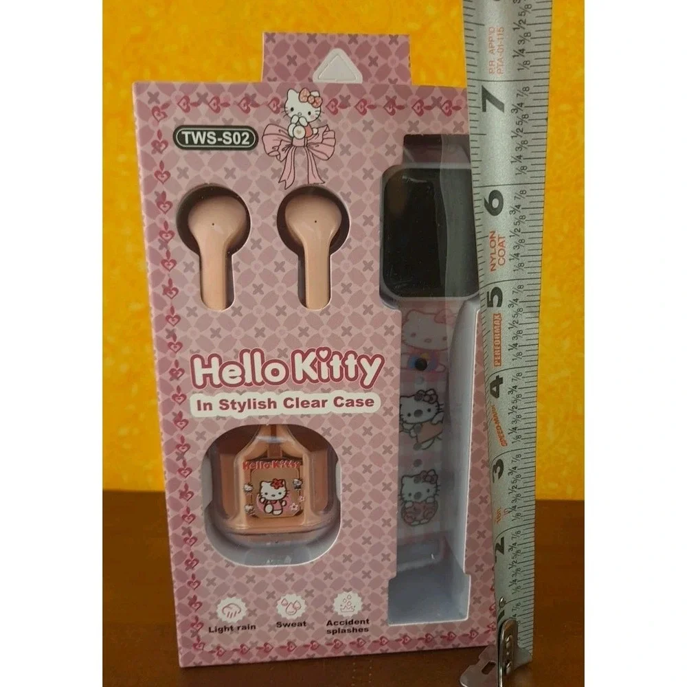 TWS Hello Kitty Digital Smart Watch With Earbuds NIB